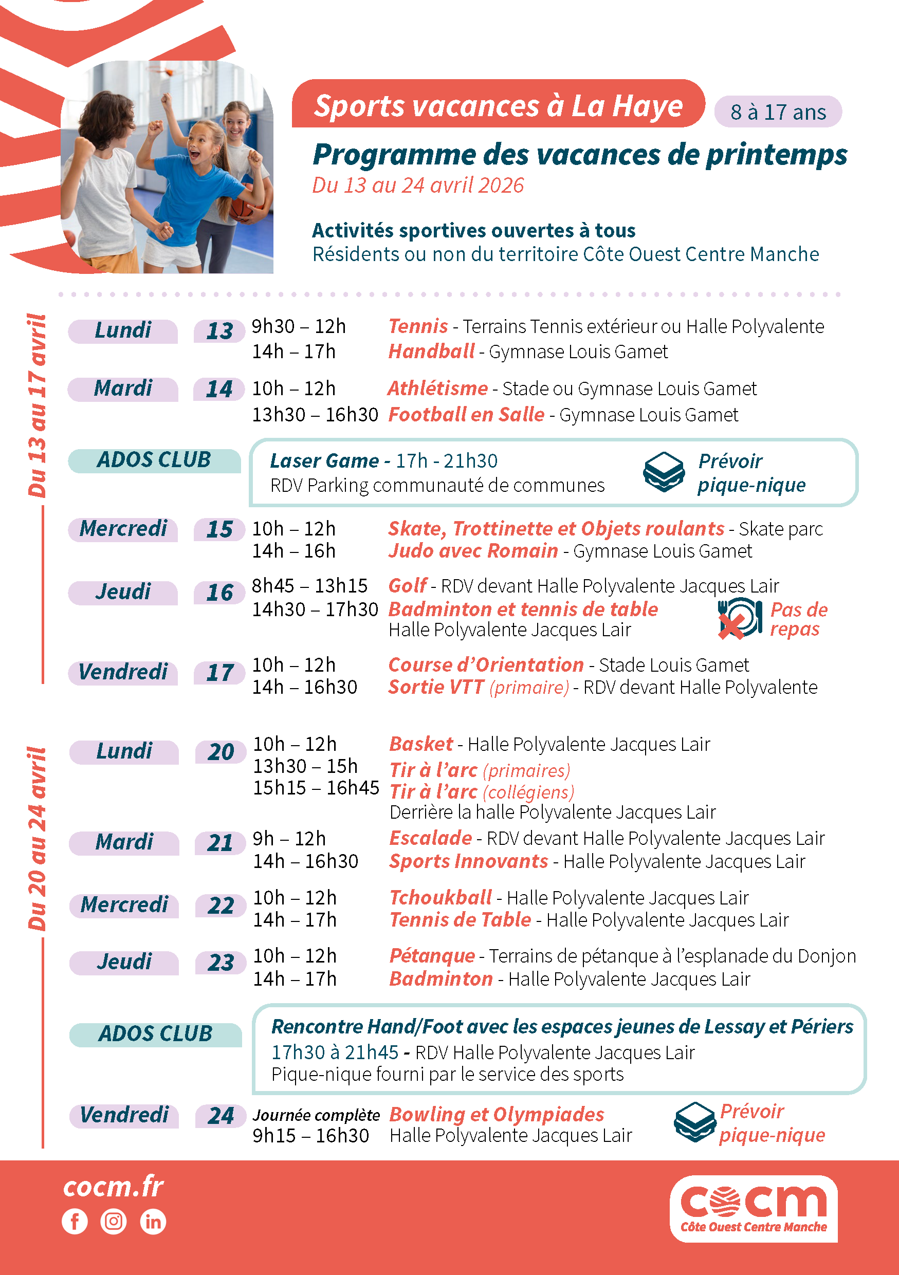 Programme animation activités pendant les vacances scolaires pour les jeunes enfants à La Haye